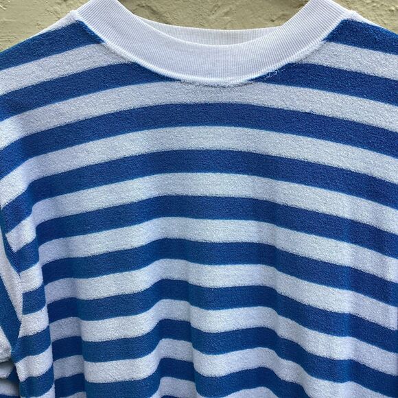 Vintage striped Terry cloth top sz L - Picture 2 of 4